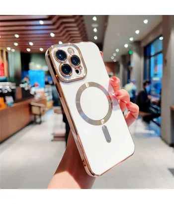 Силиконовый чехол "Luxury Plating" with MagSafe + стекло на камеру для Apple iPhone 12 Pro Max Белый Силиконовый чехол "Luxury Plating" with MagSafe + стекло на камеру для Apple iPhone 12 Pro Max Белый