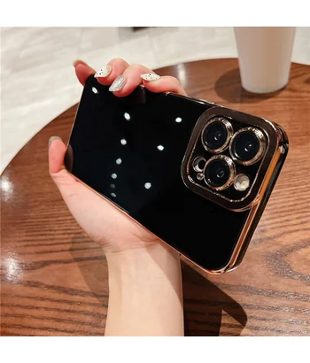 Силиконовый чехол "Enhanced Gold Plated" для iPhone 13 Pro Черный Силиконовый чехол "Enhanced Gold Plated" для iPhone 13 Pro Черный