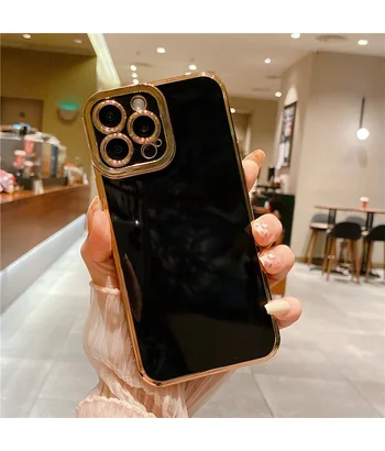 Силиконовый чехол "Enhanced Gold Plated" для iPhone 13 Pro Черный Силиконовый чехол "Enhanced Gold Plated" для iPhone 13 Pro Черный