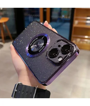 Пластиковый чехол "Luxury Diamond" с блестками with MagSafe для iPhone 15 Plus Фиолетовый Пластиковый чехол "Luxury Diamond" с блестками with MagSafe для iPhone 15 Plus Фиолетовый