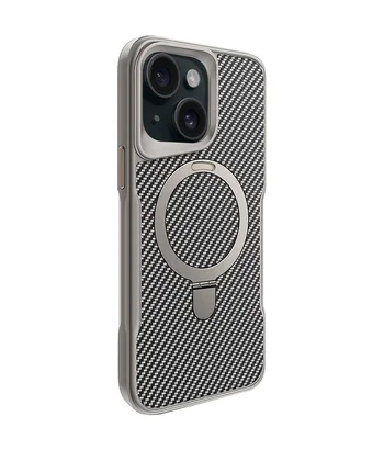 TPU+PC чехол Metal Buttons with MagSafe Carbon Ring для Apple iPhone 15 (6.1") Серый TPU+PC чехол Metal Buttons with MagSafe Carbon Ring для Apple iPhone 15 (6.1") Серый