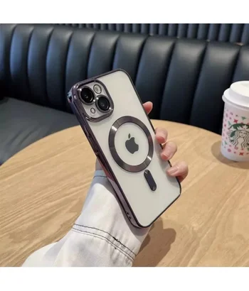 Силиконовый чехол "Transparent Plating" with MagSafe для Apple iPhone 15 Plus Фиолетовый Силиконовый чехол "Transparent Plating" with MagSafe для Apple iPhone 15 Plus Фиолетовый