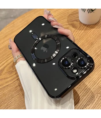 Силиконовый чехол "Transparent Plating" with MagSafe для Apple iPhone 14 Черный Силиконовый чехол "Transparent Plating" with MagSafe для Apple iPhone 14 Черный