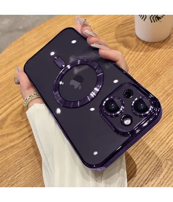 Силиконовый чехол "Transparent Plating" with MagSafe для Apple iPhone 14 Фиолетовый Силиконовый чехол "Transparent Plating" with MagSafe для Apple iPhone 14 Фиолетовый