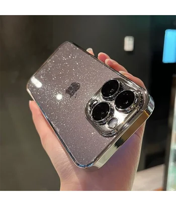 Пластиковый чехол "Bling Transparent" для iPhone 14 Pro Max Серебряный Пластиковый чехол "Bling Transparent" для iPhone 14 Pro Max Серебряный