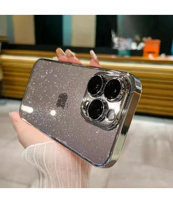 Пластиковый чехол "Bling Transparent" для iPhone 14 Pro Max Серебряный Пластиковый чехол "Bling Transparent" для iPhone 14 Pro Max Серебряный