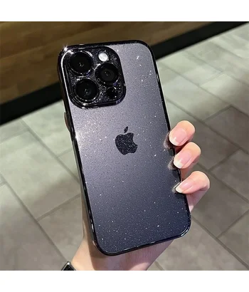 Пластиковый чехол "Bling Transparent" для iPhone 12 Pro Max Черный Пластиковый чехол "Bling Transparent" для iPhone 12 Pro Max Черный