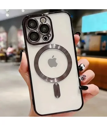 Силиконовый чехол "Transparent Plating" with MagSafe для Apple iPhone 14 Pro Max Черный Силиконовый чехол "Transparent Plating" with MagSafe для Apple iPhone 14 Pro Max Черный