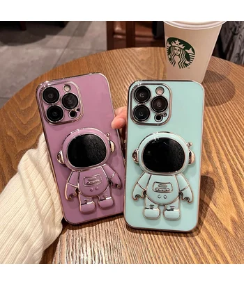 Силиконовый чехол "Космонавт" с подставкой для Apple iPhone 14 Pro Max Фиолетовый Силиконовый чехол "Космонавт" с подставкой для Apple iPhone 14 Pro Max Фиолетовый
