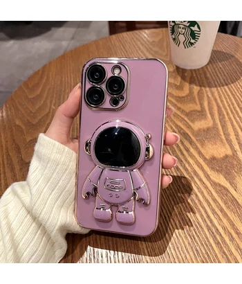Силиконовый чехол "Космонавт" с подставкой для Apple iPhone 14 Pro Max Фиолетовый Силиконовый чехол "Космонавт" с подставкой для Apple iPhone 14 Pro Max Фиолетовый