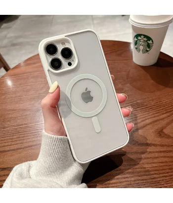 Силиконовый чехол "Luxury Acrylic" with MagSafe для Apple iPhone 15 Pro Белый Силиконовый чехол "Luxury Acrylic" with MagSafe для Apple iPhone 15 Pro Белый