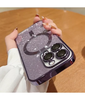 Силиконовый чехол "Shining Plating" with MagSafe для iPhone 13 Pro Max Темно-фиолетовый Силиконовый чехол "Shining Plating" with MagSafe для iPhone 13 Pro Max Темно-фиолетовый