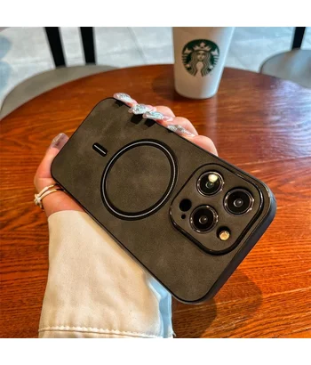 TPU+PC чехол "Luxury Leather" with MagSafe для Apple iPhone 15 Pro Max Серый TPU+PC чехол "Luxury Leather" with MagSafe для Apple iPhone 15 Pro Max Серый