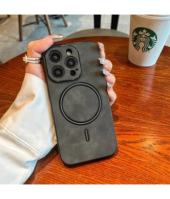 TPU+PC чехол "Luxury Leather" with MagSafe для Apple iPhone 15 Pro Max Серый TPU+PC чехол "Luxury Leather" with MagSafe для Apple iPhone 15 Pro Max Серый