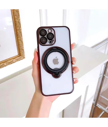 Силиконовый чехол "Transparent Standing" с подставкой для iPhone 15 Pro Черный Силиконовый чехол "Transparent Standing" с подставкой для iPhone 15 Pro Черный