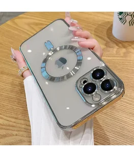 Силиконовый чехол "Transparent Plating" with MagSafe для Apple iPhone 15 Pro Max Натуральный титан Силиконовый чехол "Transparent Plating" with MagSafe для Apple iPhone 15 Pro Max Натуральный титан
