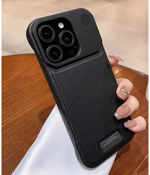 Пластиковый чехол "ArmorLine Leather" для Apple iPhone 16 Pro Max Черный Пластиковый чехол "ArmorLine Leather" для Apple iPhone 16 Pro Max Черный