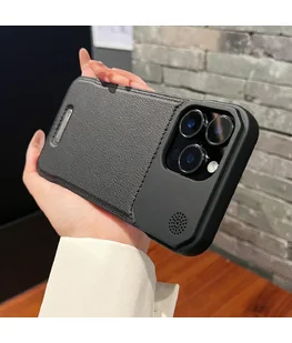 Пластиковый чехол "ArmorLine Leather" для Apple iPhone 16 Pro Max Черный Пластиковый чехол "ArmorLine Leather" для Apple iPhone 16 Pro Max Черный