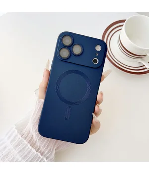 Силиконовый чехол "Luxury Matte" with MagSafe для Apple iPhone 17 Pro Max Синий Силиконовый чехол "Luxury Matte" with MagSafe для Apple iPhone 17 Pro Max Синий